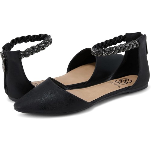 Daisy-Fuentes-Womens-Ankle-Strap-DOrsay-Flats